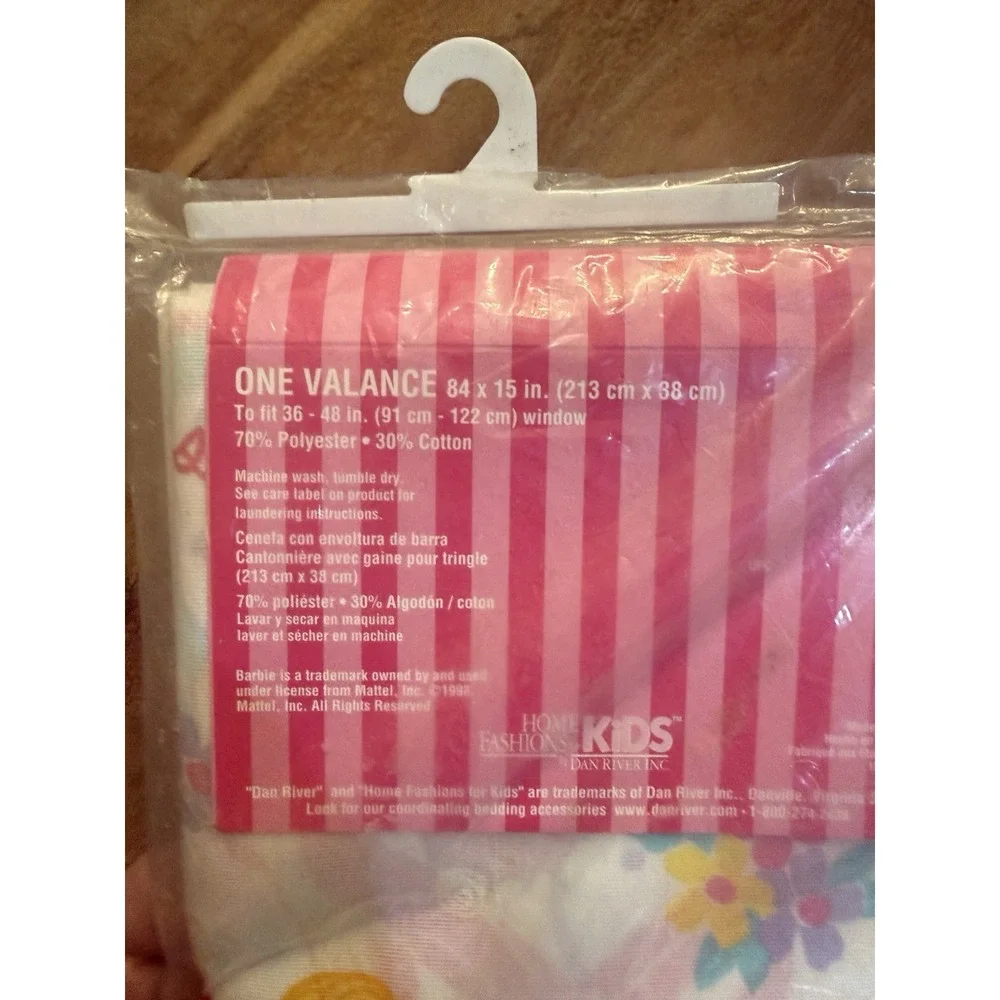 Vintage New Barbie Valance Curtain Made In USA Sealed Unopened 84 X 15 In